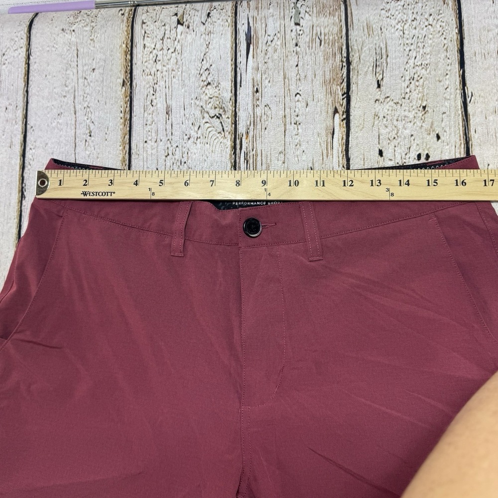 7 Diamonds Shorts Men's 32 Maroon Momentum Performance Stretch Lightweight - Picture 4 of 7